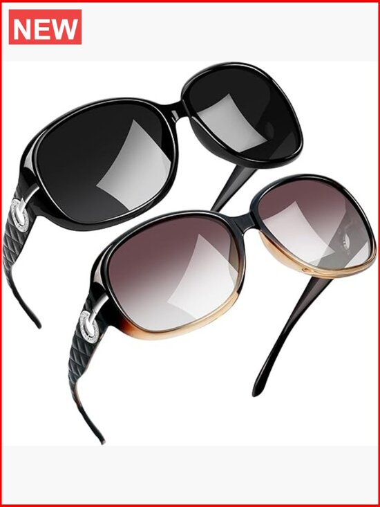 Large Rectangle UV Protection Polarized Sunglasses Rhinestone Butterfly main image 7